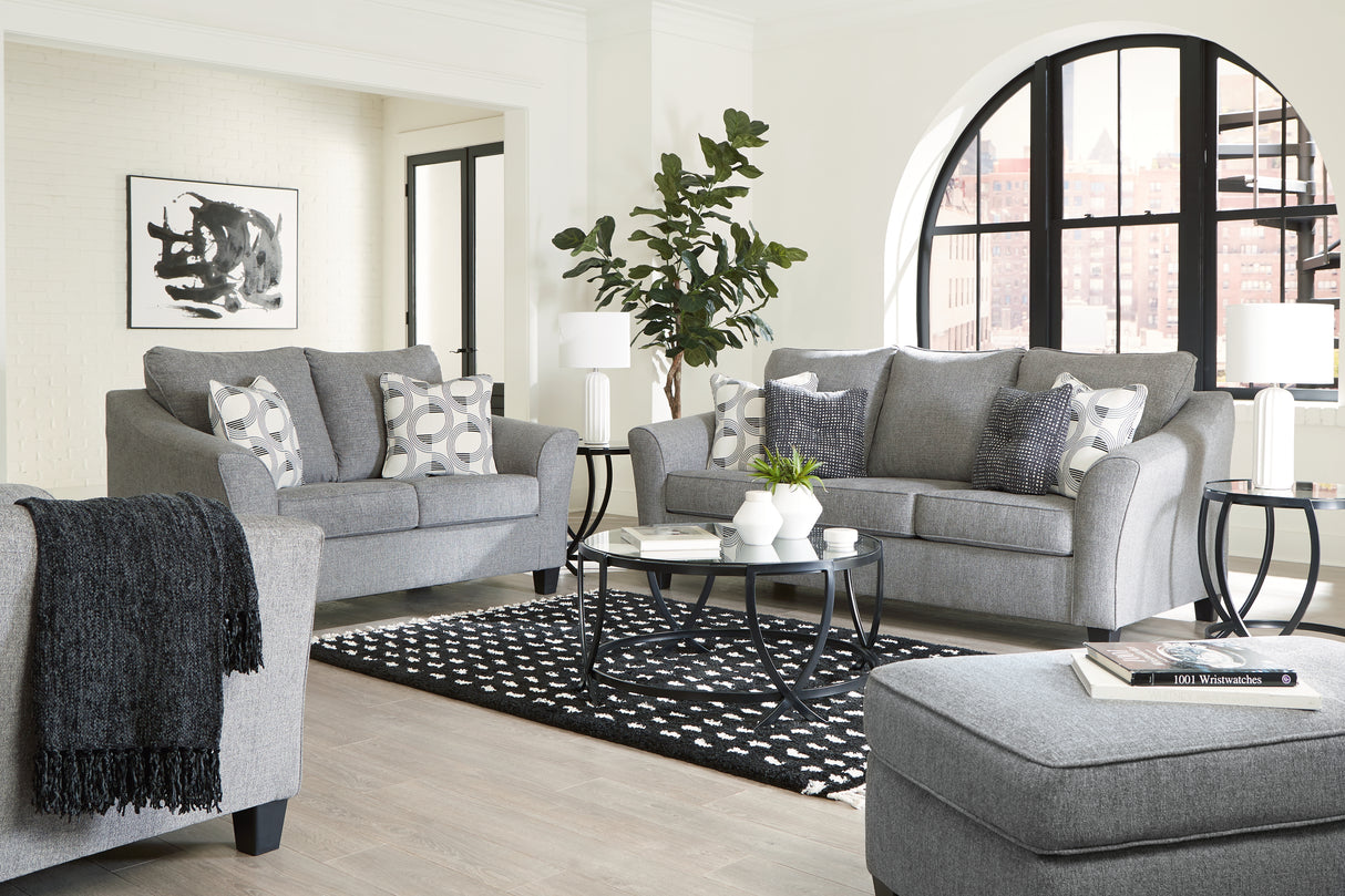 Mathonia Sofa, Loveseat, Chair and Ottoman in Smoke - PKG015449