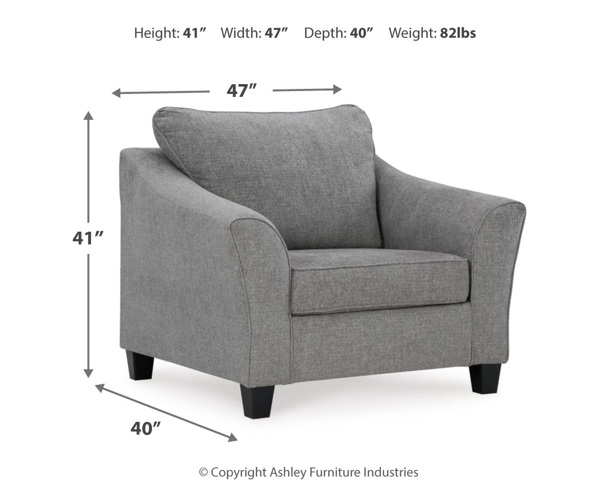 Mathonia Sofa, Loveseat, Chair and Ottoman in Smoke - PKG015449