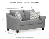 Mathonia Sofa, Loveseat, Chair and Ottoman in Smoke - PKG015449