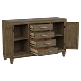 Matisse 4-drawer Dining Sideboard Buffet Cabinet with Rattan Cabinet Doors Brown from Coaster - Luna Furniture