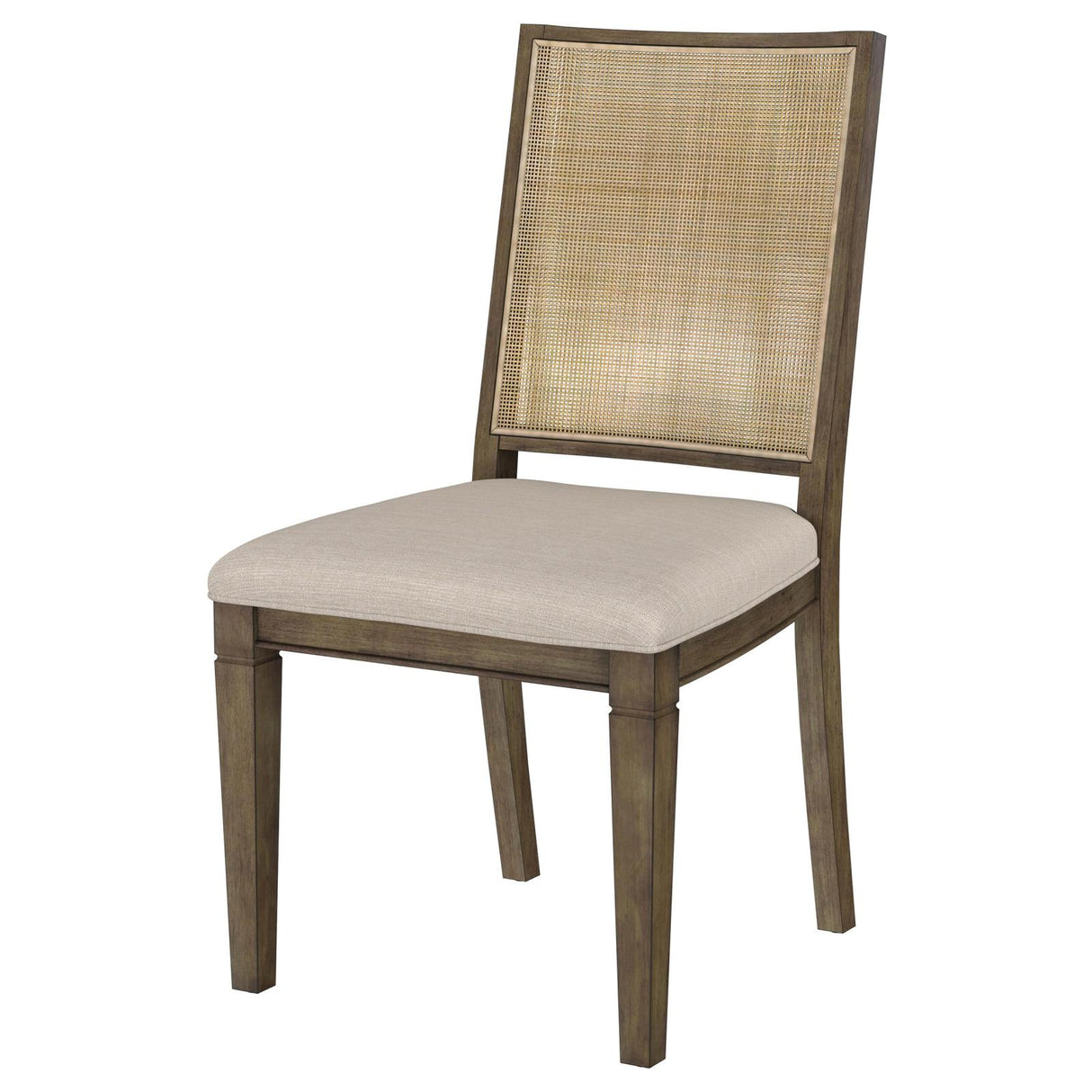 Matisse Woven Rattan Back Dining Side Chair with Upholstered Seat Brown - 108312