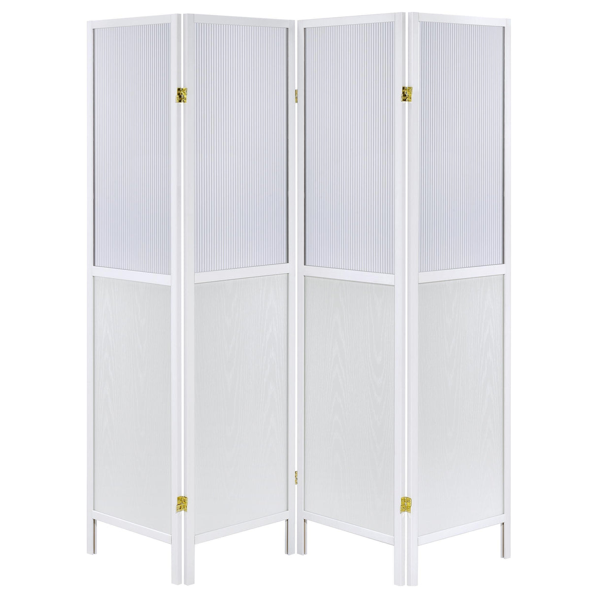 Mattison 4-Panel Room Divider Folding Shoji Screen White from Coaster - Luna Furniture