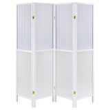 Mattison 4-Panel Room Divider Folding Shoji Screen White from Coaster - Luna Furniture