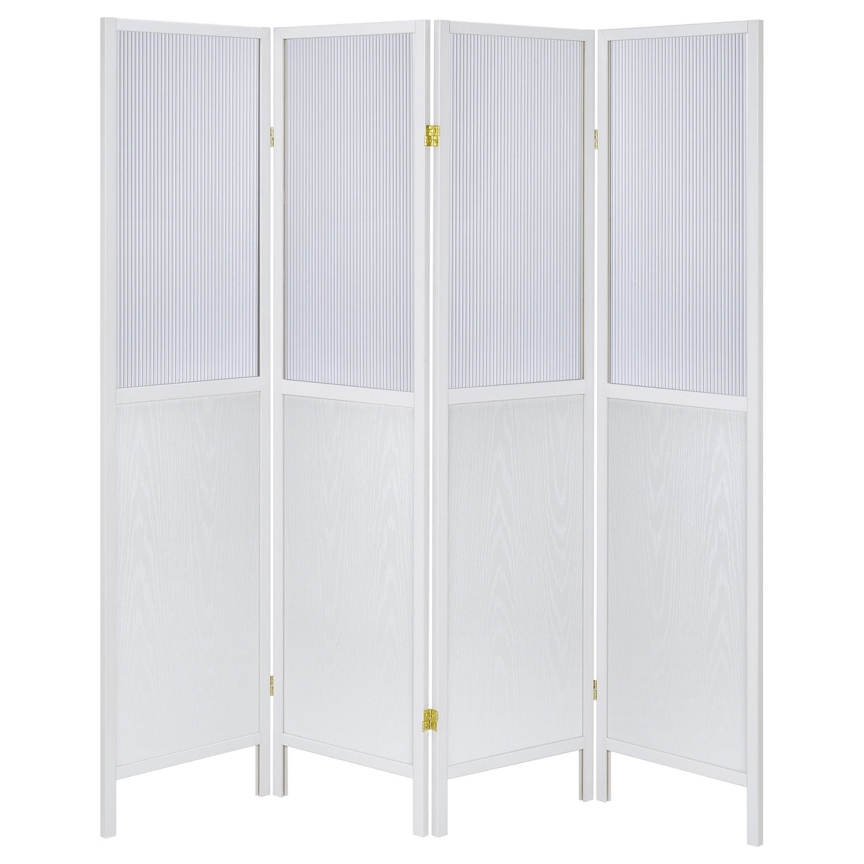 Mattison 4-Panel Room Divider Folding Shoji Screen White from Coaster - Luna Furniture