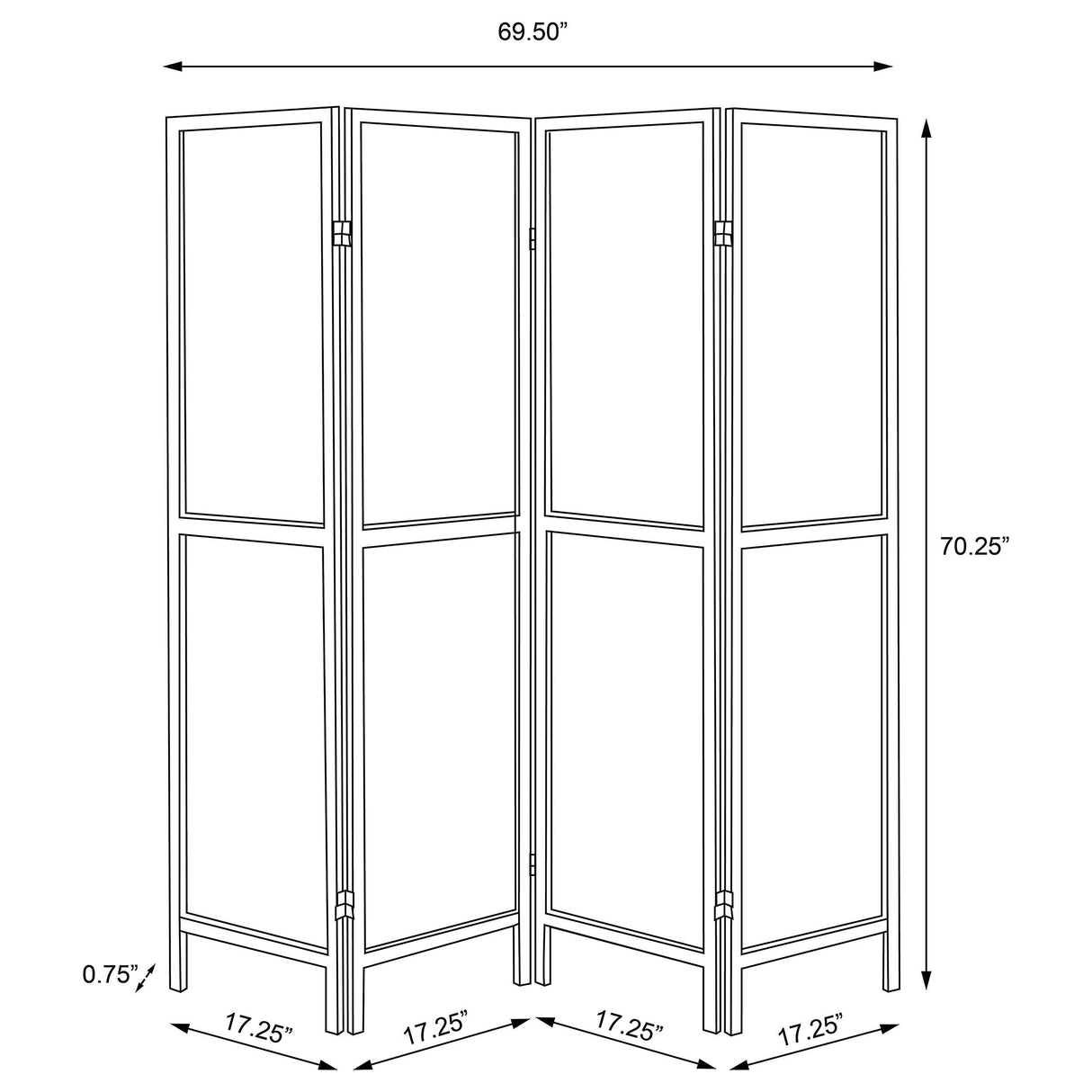 Mattison 4-Panel Room Divider Folding Shoji Screen White from Coaster - Luna Furniture