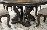 Maylee Dining Table and 6 Chairs in Dark Brown from Ashley - Luna Furniture