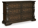 Maylee King Upholstered Bed with Dresser and Nightstand in Dark Brown - PKG019201