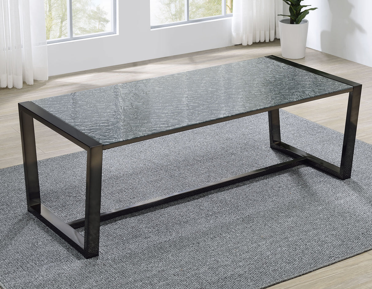 Mazie Coffee Table with Patterned Mirror Top - MZ300C