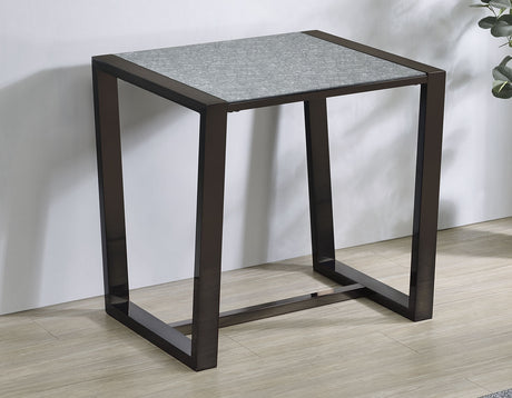 Mazie End Table with Patterned Mirror Top - MZ300E