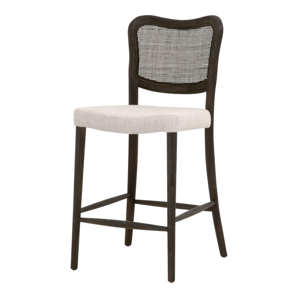 Cela Counter Stool in Bisque, Matte Brown Oak, Matte Brown Cane - 6661CS.BISQ/MBO