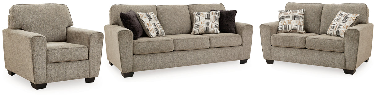 McCluer Sofa, Loveseat and Chair in Mocha - PKG011024