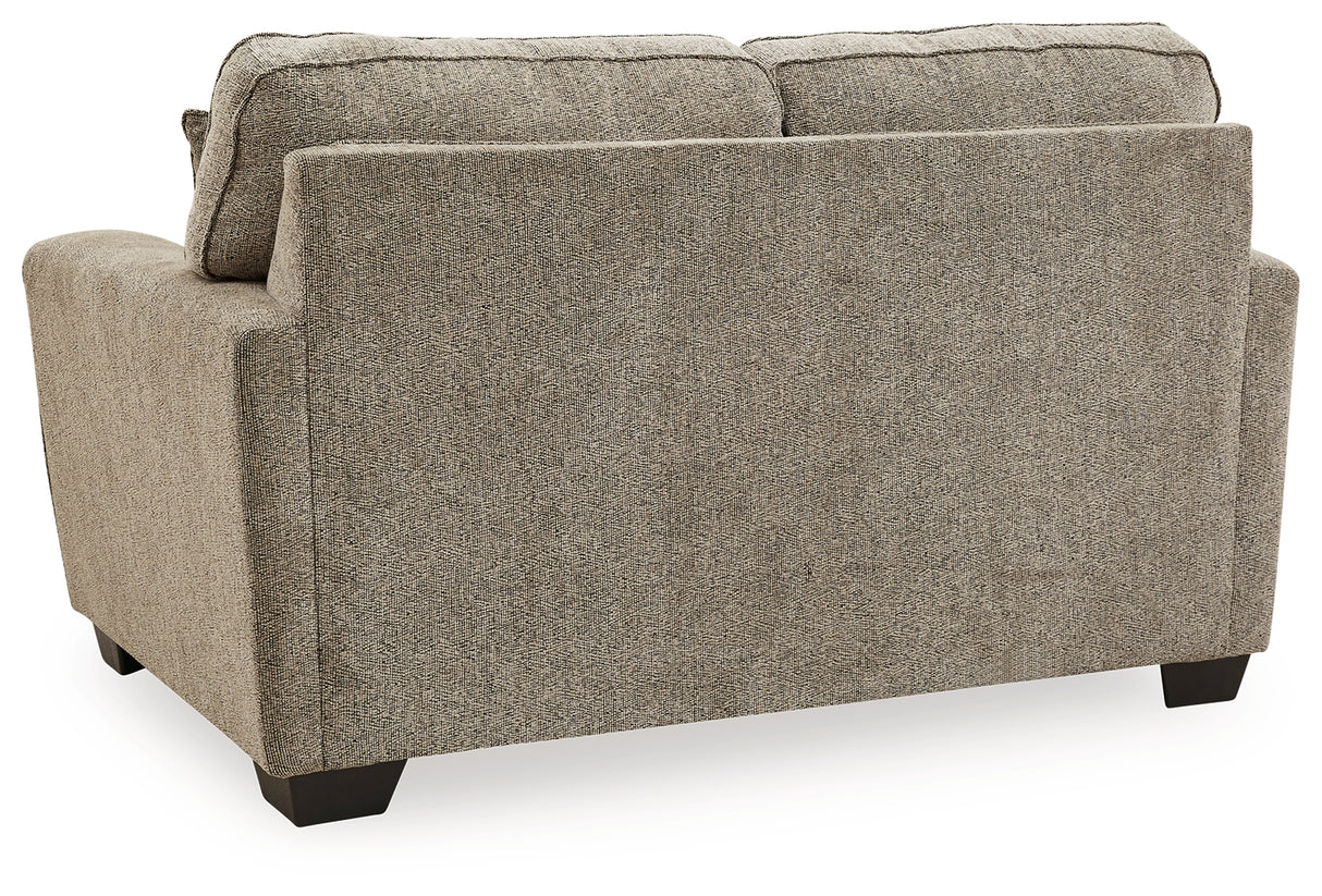 McCluer Sofa, Loveseat, Chair and Ottoman in Mocha - PKG011025