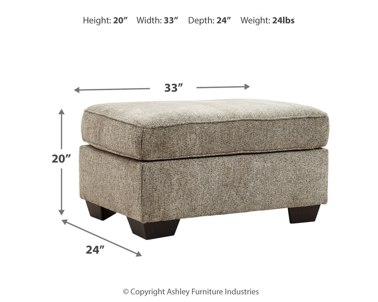 McCluer Sofa, Loveseat, Chair and Ottoman in Mocha - PKG011025