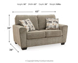 McCluer Sofa, Loveseat, Chair and Ottoman in Mocha - PKG011025