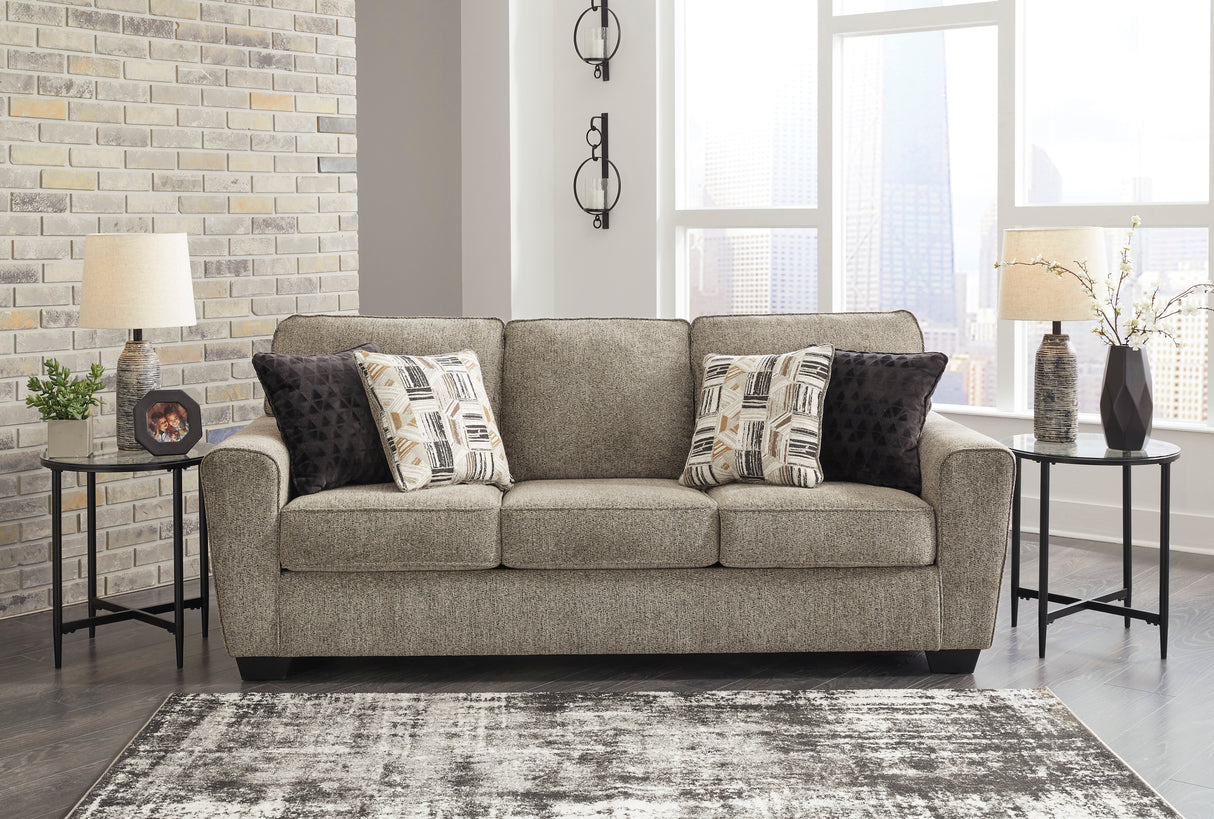 McCluer Sofa, Loveseat, Chair and Ottoman in Mocha - PKG011025