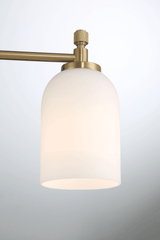 Meadows Three Lights Vanity Brushed Gold Bathroom Wall Light for Bathroom Over Mirror 20.5"W × 10.125"H × 5.5"E with White Frosted Glass - WLL03900501