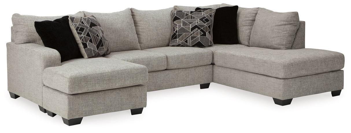 Megginson 2-Piece Sectional with Chair and Ottoman in Storm - PKG002382