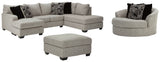 Megginson 2-Piece Sectional with Chair and Ottoman in Storm - PKG002382