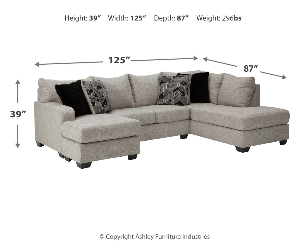 Megginson 2-Piece Sectional with Chair and Ottoman in Storm - PKG002382