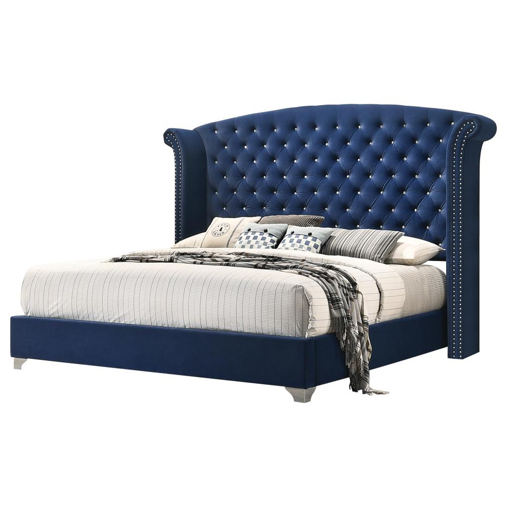 Melody Pacific Blue Upholstered Panel Bedroom Set -  Coaster - Luna Furniture