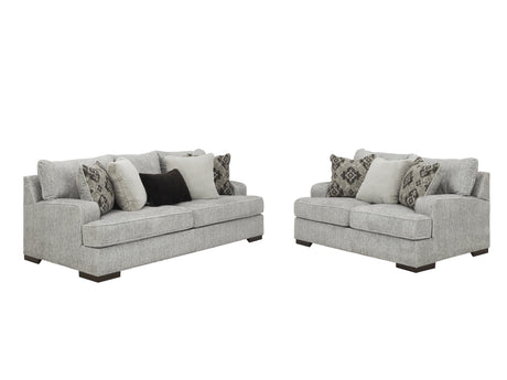 Mercado Sofa and Loveseat in Pewter - PKG007347