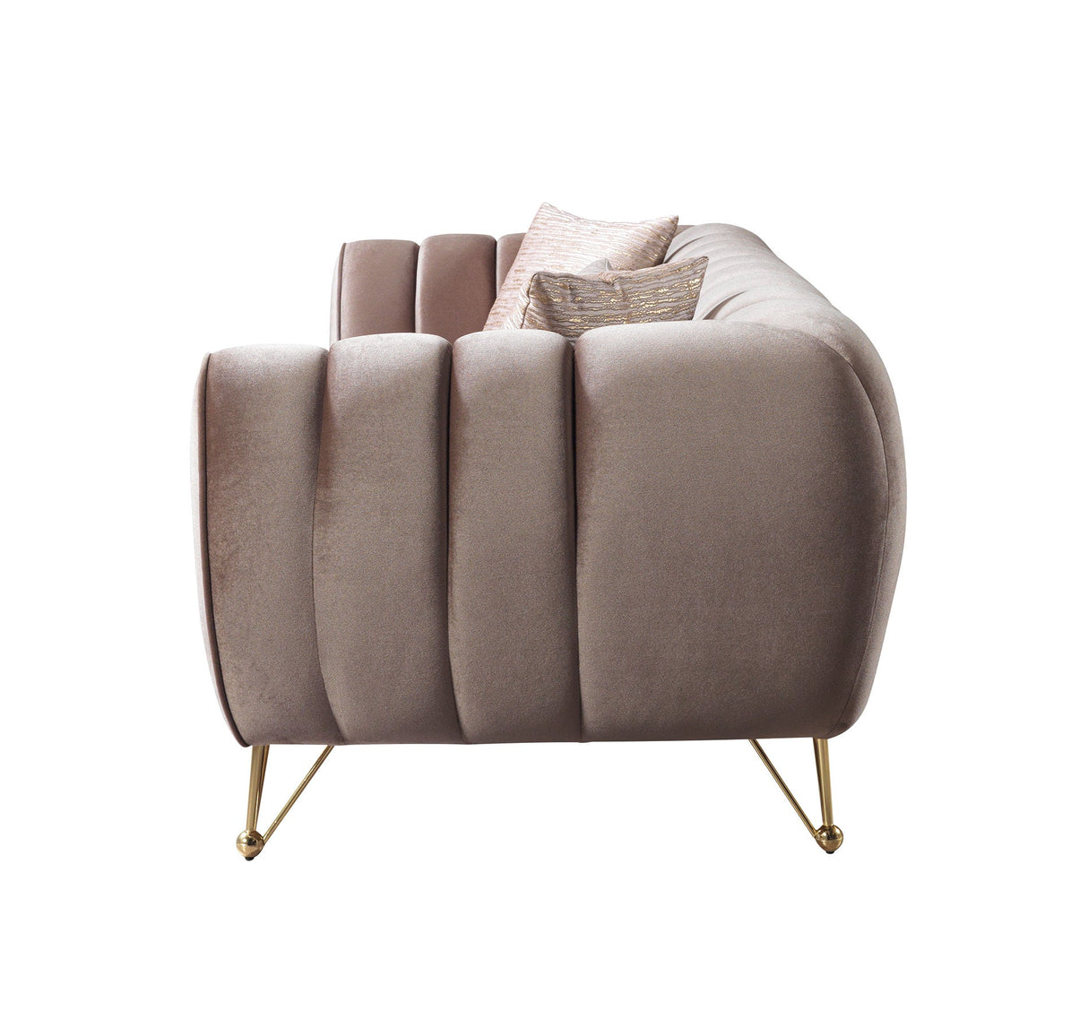 Merida Coffee Velvet Sofa & Loveseat - MERIDACOFFEE-SL