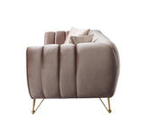 Merida Coffee Velvet Sofa & Loveseat - MERIDACOFFEE-SL