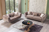 Merida Coffee Velvet Sofa & Loveseat - MERIDACOFFEE-SL