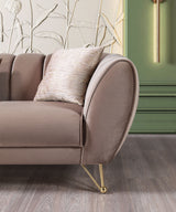 Merida Coffee Velvet Sofa & Loveseat - MERIDACOFFEE-SL