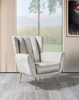 Merida Ivory Velvet Chair from Nova Furniture - Luna Furniture