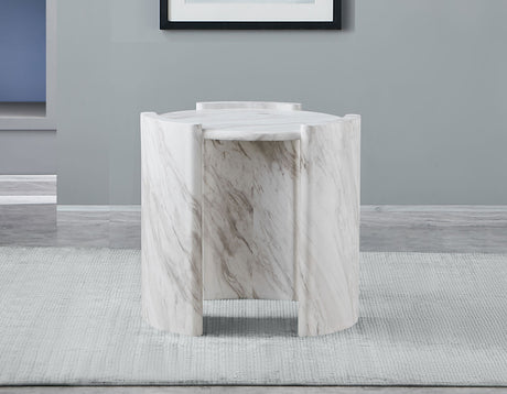 Merino Faux-Marble Round End Table from Steve Silver - Luna Furniture