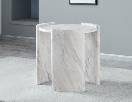 Merino Faux-Marble Round End Table from Steve Silver - Luna Furniture