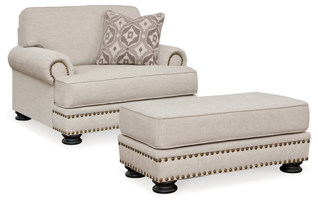 Merrimore Chair and Ottoman in Linen - PKG015494