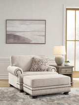 Merrimore Chair and Ottoman in Linen - PKG015494