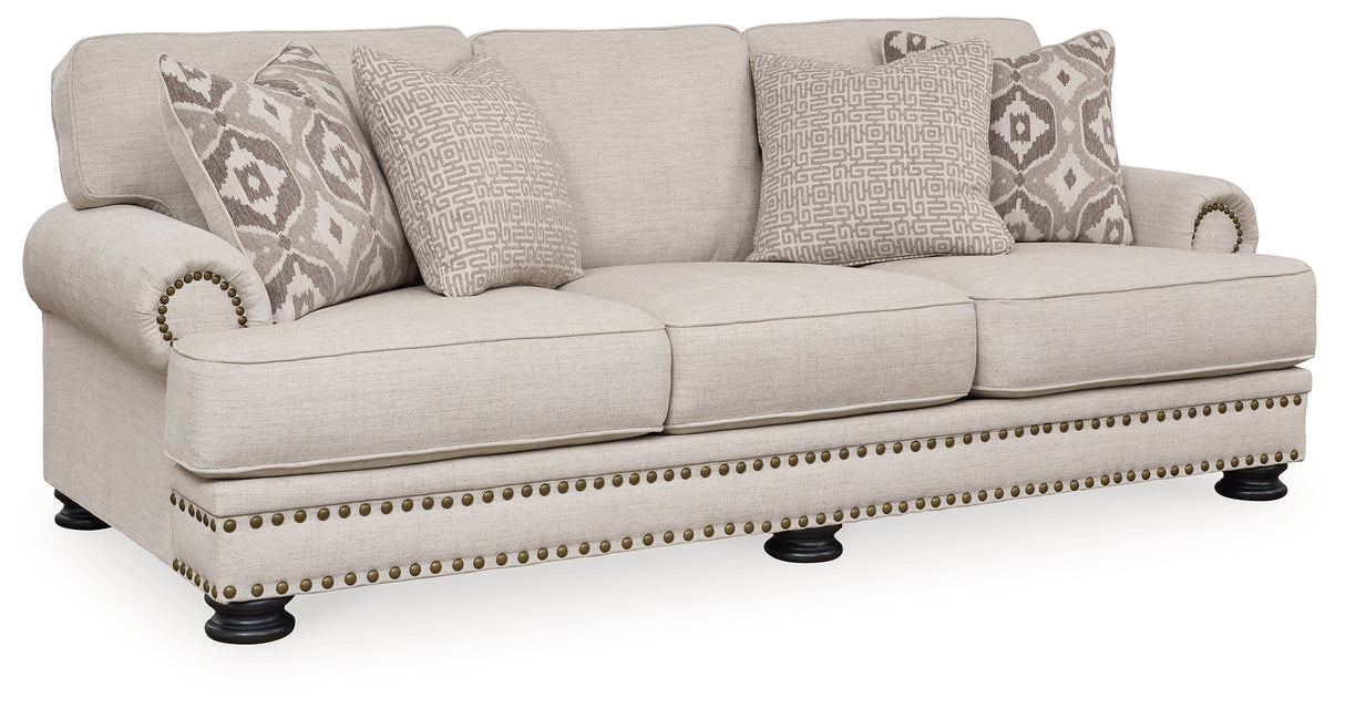 Merrimore Sofa, Loveseat, Chair and Ottoman in Linen from Ashley - Luna Furniture