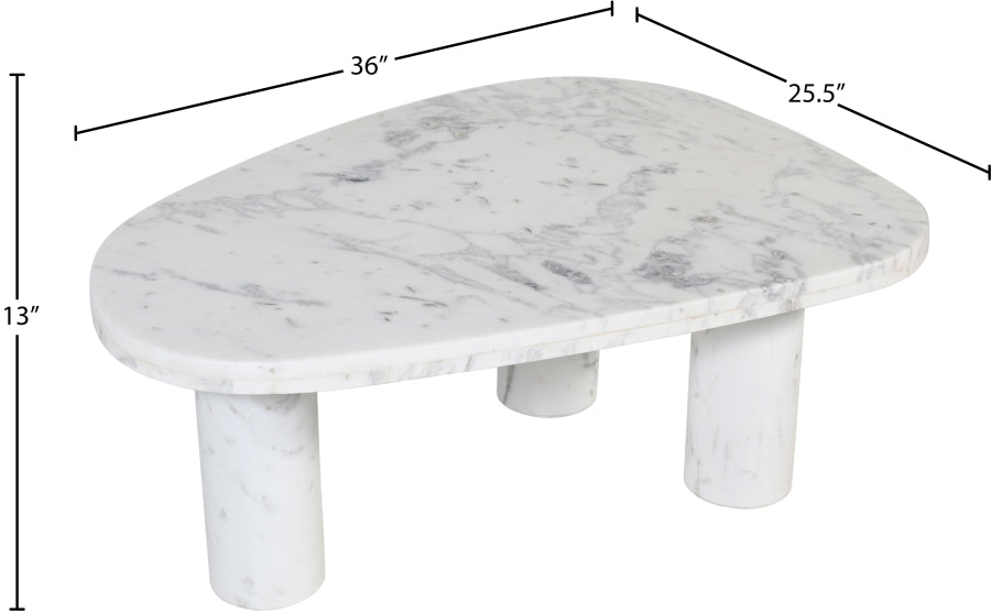 Messina Coffee Table in White from Meridian - Luna Furniture