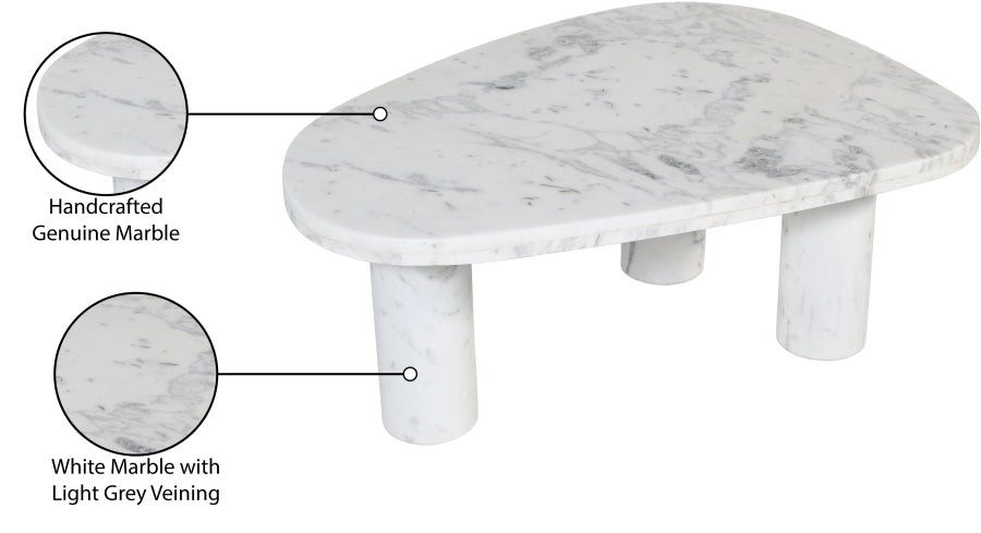 Messina Coffee Table in White from Meridian - Luna Furniture