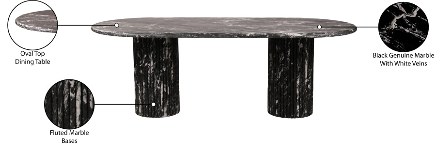 Messina Dining Table in Black from Meridian - Luna Furniture