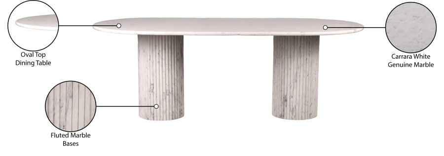 Messina Dining Table in White from Meridian - Luna Furniture