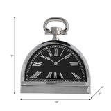 Metal,10"h,leaning Table-clock W/handle,nickel from Sagebrook Home - Luna Furniture