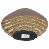 Metal, 10" Ridged Round Vase, Black/gold from Sagebrook Home - Luna Furniture