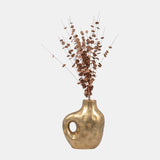 Metal, 11" Hammerd Cut-out Vase, Gold from Sagebrook Home - Luna Furniture