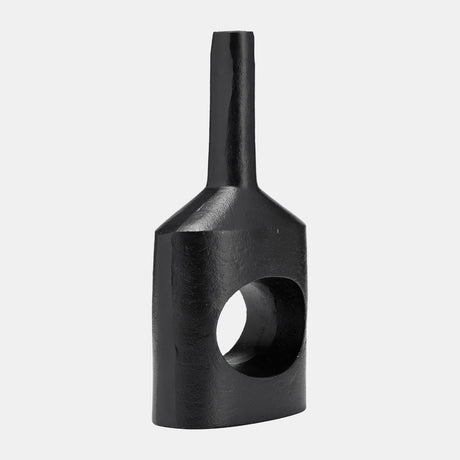 Metal,12"h, Small Modern Open Cut Out Vase,black from Sagebrook Home - Luna Furniture