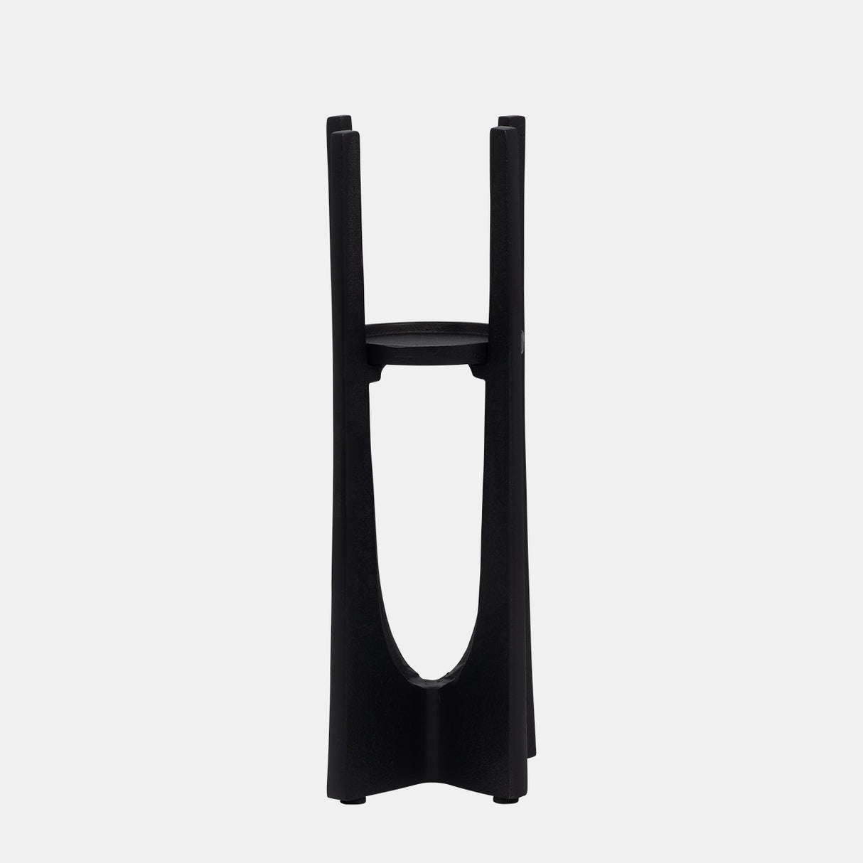 Metal, 12" Pillar Candle Holder, Black from Sagebrook Home - Luna Furniture