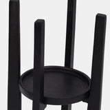 Metal, 12" Pillar Candle Holder, Black from Sagebrook Home - Luna Furniture