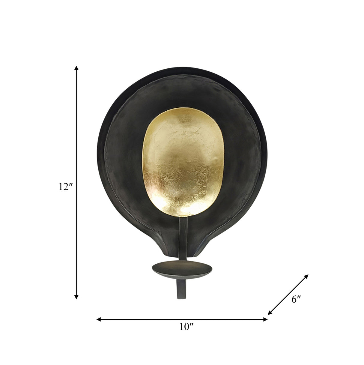 Metal, 12" Round Votive Holder, Black/gold from Sagebrook Home - Luna Furniture