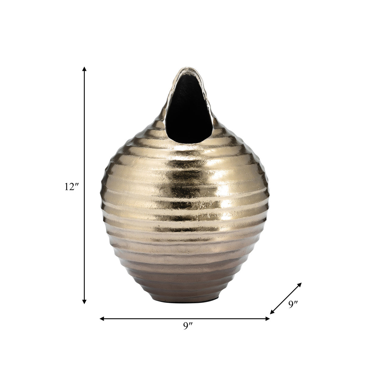 Metal,12",shell Like Vase,gold from Sagebrook Home - Luna Furniture