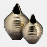 Metal,12",shell Like Vase,gold from Sagebrook Home - Luna Furniture