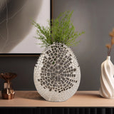 Metal, 14" Contemporary Vase, Silver from Sagebrook Home - Luna Furniture