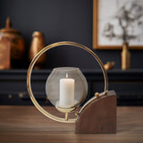 Metal, 14" Half-ring Candle Holder, Gold from Sagebrook Home - Luna Furniture